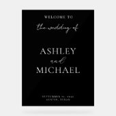 Modern Minimalist Wedding Acrylic Welcome Sign Acrylschild (Vorderseite)
