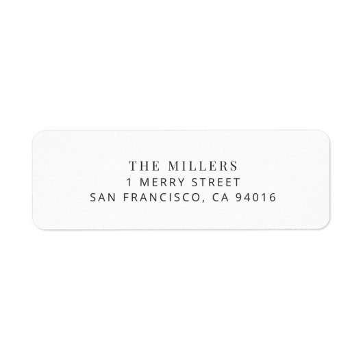 Modern Minimalist Wedding Address Label (Vorne)