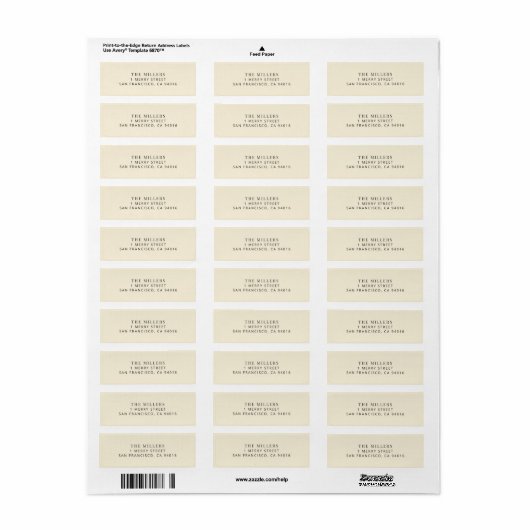 Modern Minimalist Wedding Address Label (Vorne)
