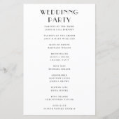 Modern Minimalist Wedding | Black & White Program (Rückseite)