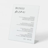 Modern Minimalist Wedding Buffet Menu Sockelschild (Vorderseite)