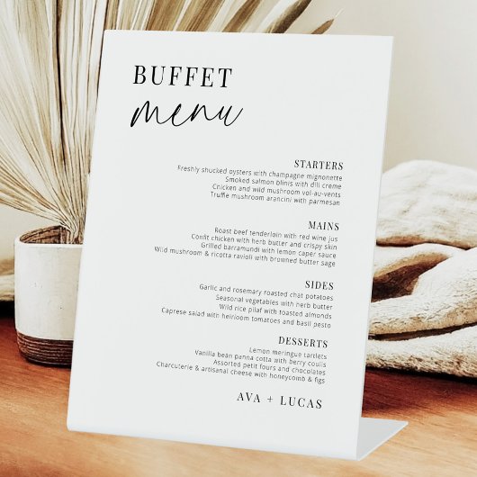 Modern Minimalist Wedding Buffet Menu Sockelschild
