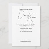 Modern Minimalist Wedding Einladung White (Vorderseite)