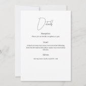 Modern Minimalist Wedding Einladung White (Rückseite)