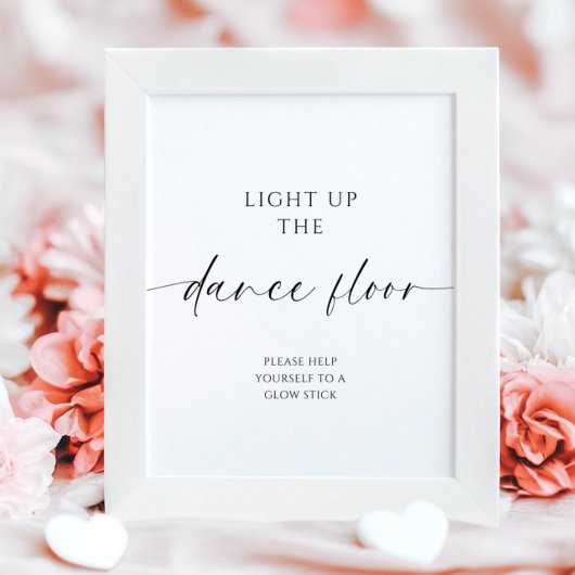 Modern Minimalist Wedding Glow Stick Poster