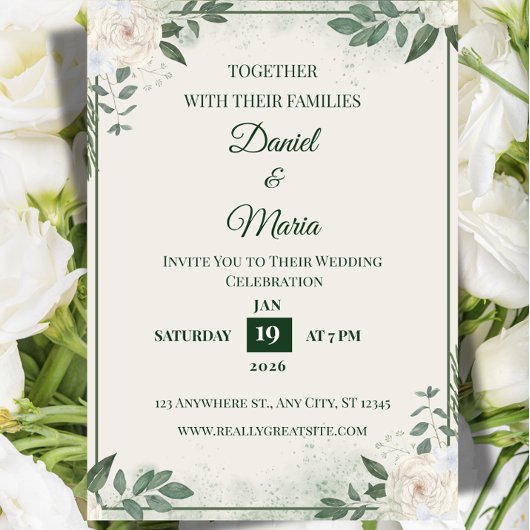 Modern Minimalist Wedding Invitation Template Einladung