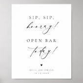 Modern Minimalist Wedding Open Bar Table Sign Poster (Vorne)