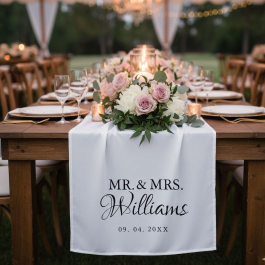 Modern Minimalist Wedding Personalized name Sign Wandteppich