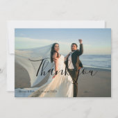 Modern Minimalist Wedding Photo Dankeskarte (Vorderseite)