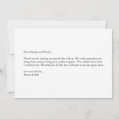 Modern Minimalist Wedding Photo Dankeskarte (Rückseite)