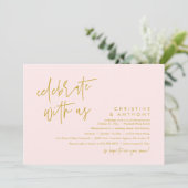 Modern Minimalist Wedding Reception Dinner Einladung (Stehend Vorderseite)