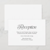 Modern Minimalist Wedding Reception Insert Card RSVP Karte (Vorne/Hinten)