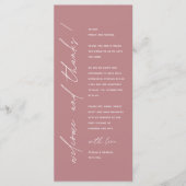 Modern Minimalist Wedding Reception Thank You Card Programm (Vorderseite)