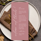 Modern Minimalist Wedding Reception Thank You Card Programm