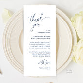 Modern Minimalist Wedding Reception Thank You Card Programm