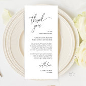 Modern Minimalist Wedding Reception Thank You Card Programm