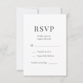 Modern Minimalist Wedding RSVP  (Vorderseite)