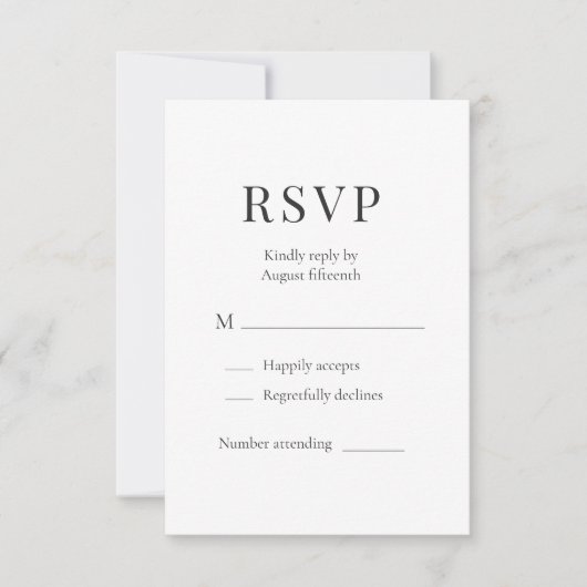 Modern Minimalist Wedding RSVP (Vorderseite)