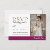 Modern Minimalist Wedding RSVP Card with Photo (Vorderseite)