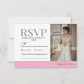 Modern Minimalist Wedding RSVP Card with Photo (Vorderseite)