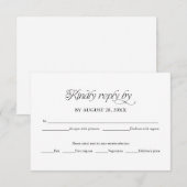 Modern Minimalist Wedding RSVP Elegant Reply Card Karte (Vorne/Hinten)