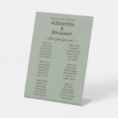 Modern Minimalist Wedding | Sage Green seating Sockelschild (Vorderseite)