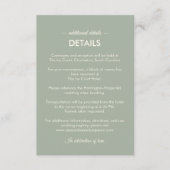 Modern Minimalist Wedding | Sage Green Timeless Begleitkarte (Vorderseite)