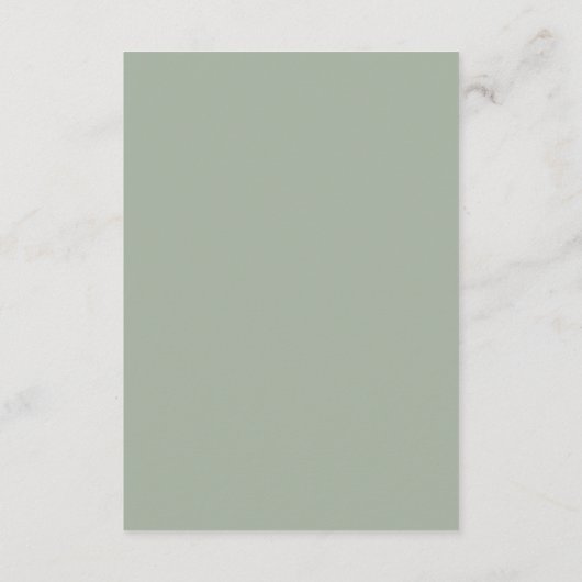 Modern Minimalist Wedding | Sage Green Timeless Begleitkarte (Rückseite)