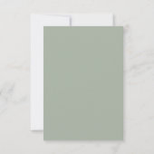 Modern Minimalist Wedding | Sage Green Timeless  Dankeskarte (Rückseite)