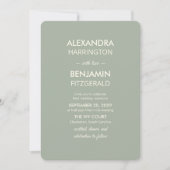 Modern Minimalist Wedding | Sage Green Timeless  Einladung (Vorderseite)