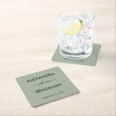 Modern Minimalist Wedding | Sage Green Timeless Rechteckiger Pappuntersetzer (Vor Ort)