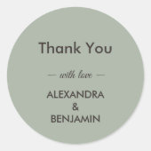 Modern Minimalist Wedding | Sage Green Timeless Runder Aufkleber (Vorderseite)