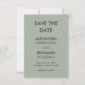 Modern Minimalist Wedding | Sage Green Timeless  Save The Date (Vorderseite)