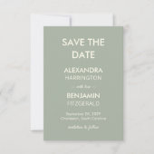 Modern Minimalist Wedding | Sage Green Timeless  Save The Date (Vorderseite)