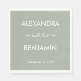 Modern Minimalist Wedding | Sage Green Timeless Serviette