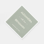 Modern Minimalist Wedding | Sage Green Timeless Serviette (Ecke)