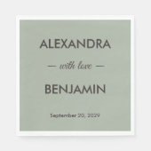 Modern Minimalist Wedding | Sage Green Timeless Serviette (Vorderseite)