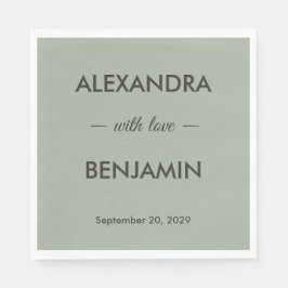 Modern Minimalist Wedding | Sage Green Timeless Serviette