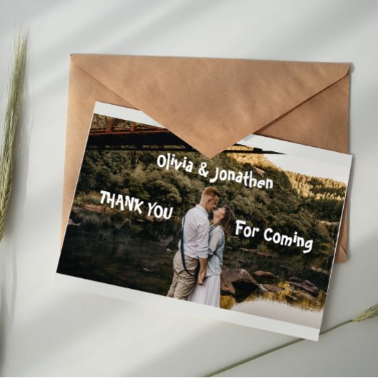 Modern Minimalist Wedding Thank You Card Begleitkarte