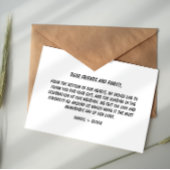 Modern Minimalist Wedding Thank You Card Begleitkarte