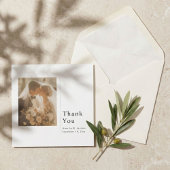 Modern Minimalist Wedding Thank You Card With Note Dankeskarte