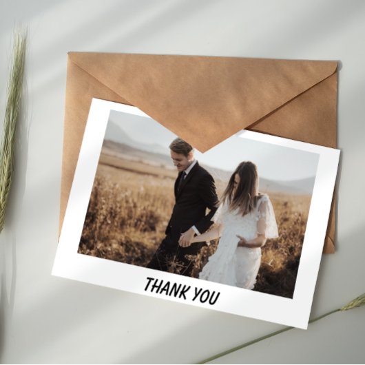 Modern Minimalist Wedding Thank You Mitteilungskarte