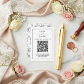Modern Minimalist Wedding Website QR Code Card  Begleitkarte