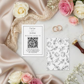 Modern Minimalist Wedding Website QR Code Card Begleitkarte