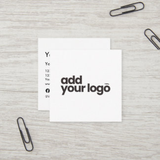Modern minimalist weiß Fügen Sie Ihr Logo hinzu Quadratische Visitenkarte