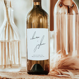 Modern Minimalist & Whimsical Double Sided Weinetikett