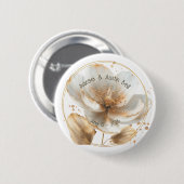 Modern Minimalist White and Gold Wedding Button (Vorne & Hinten)