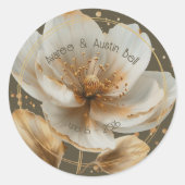 Modern Minimalist White and Gold Wedding Sticker (Vorderseite)