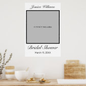 Modern Minimalist White Bridal Shower Photo Prop Poster (Küche)