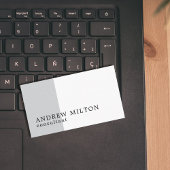 Modern Minimalist White Grey Black Consultant Visitenkarte